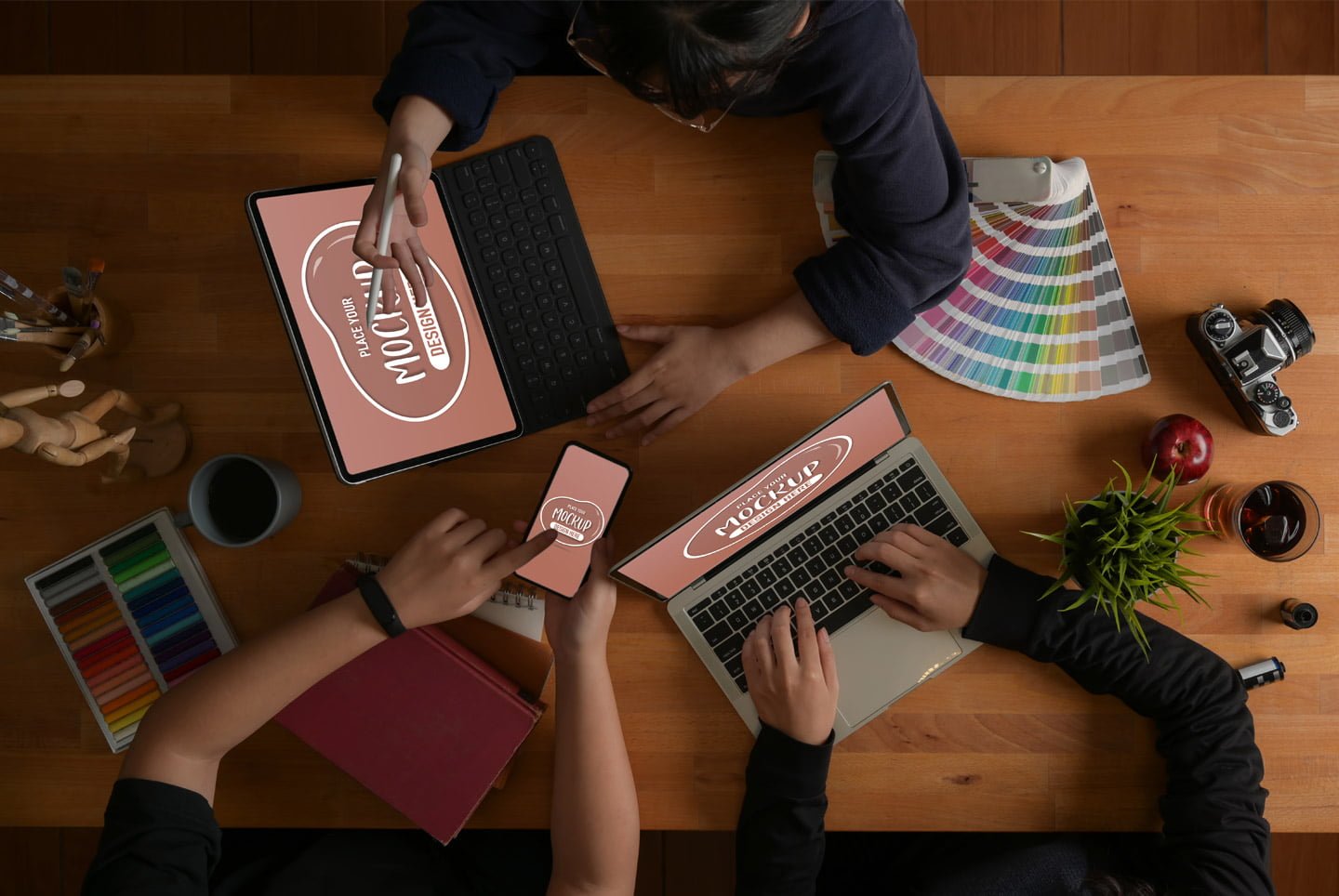 a team of agency people discussing about Package Design strategy